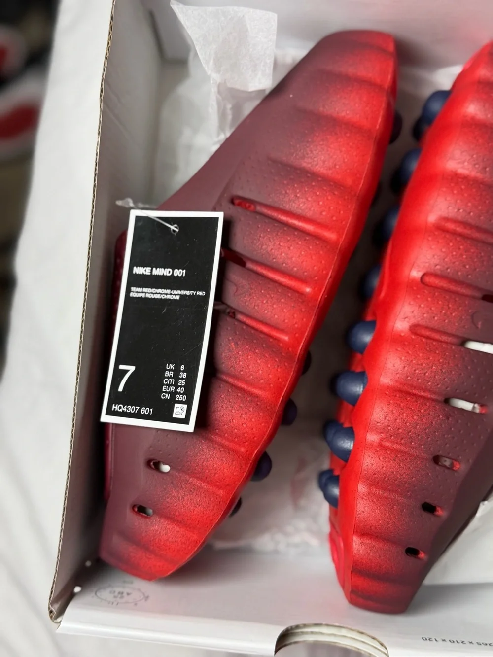 Nike Burgundy/Red Foot Massage Cushion with Silver Swoosh